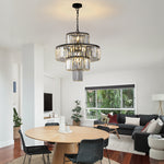 Black Luxury Crystal Chandelier - Modern Pendant Light