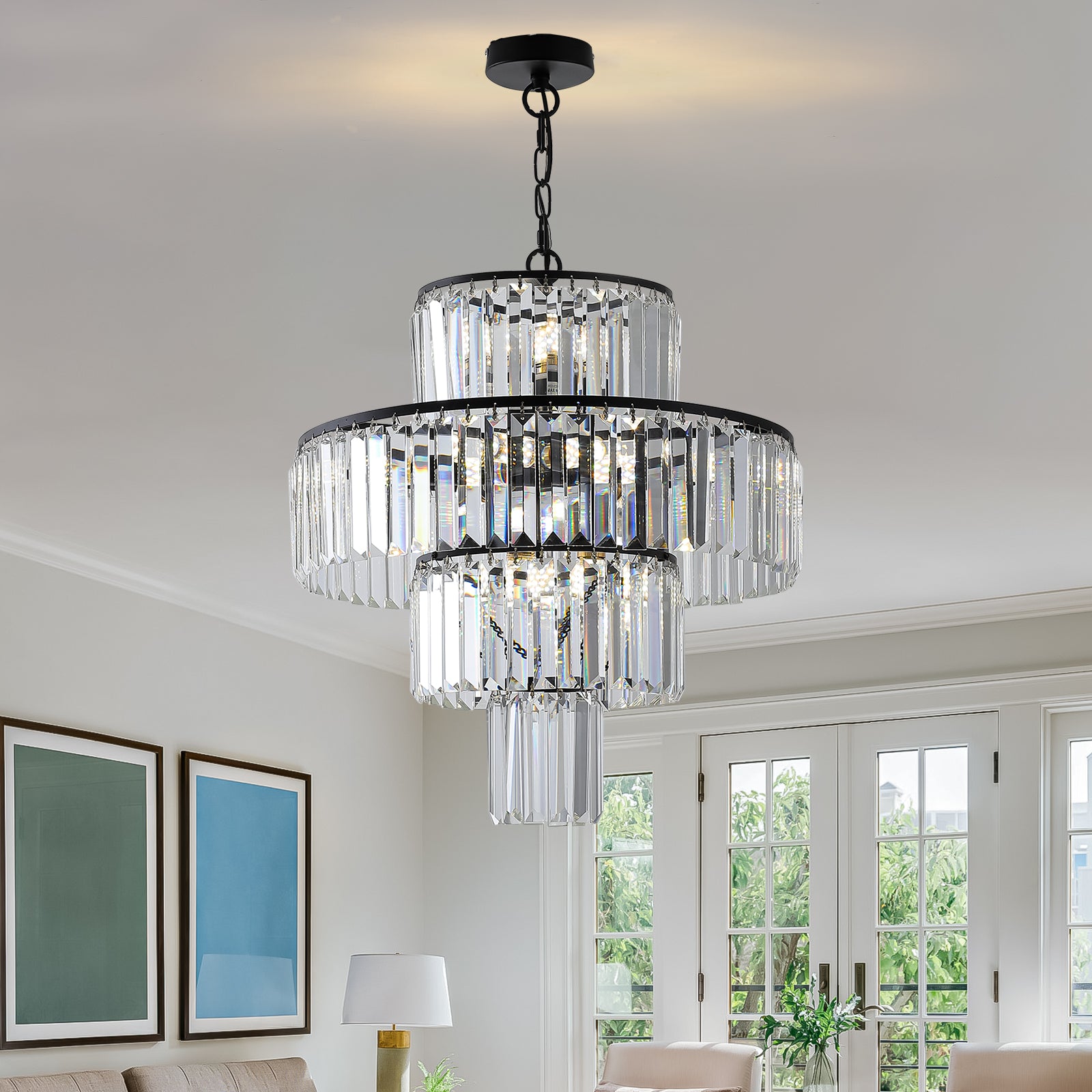 Crystal Luxe Black Chandelier | Midnight Glow Pendant Light | Elegance Black Crystal Fixture | Opulent Noir Chandelier | Modern Radiance Crystal Light | Sleek Crystal Pendant Light | Noir Elegance Hanging Fixture | Aurora Black Crystal Chandelier | Lustrous Black Luxe Pendant