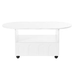 Two sets of ON-TRANS cream style TV stands and coffee tables, suitable for TVs under 80 inches, white