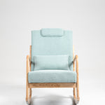 Rocking Chair Upholstered Fabric Rocking Armchair Indoor with High Backrest Glider Chairs and Lumbar Pillow for Living Room