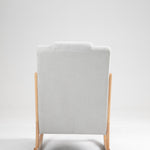 Rocking Chair Upholstered Fabric Rocking Armchair Indoor with High Backrest Glider Chairs and Lumbar Pillow for Living Room