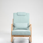 Rocking Chair Upholstered Fabric Rocking Armchair Indoor with High Backrest Glider Chairs and Lumbar Pillow for Living Room