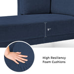 65'' Mid-Century Linen Sofa Bed