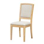 TOPMAX expandable 84 inch dining table set with 24 inch detachable leaves, 6 armless chairs and 2 armchairs  9 pieces natural